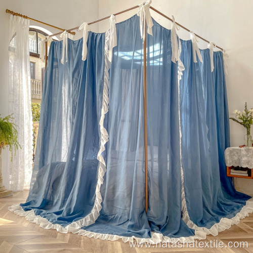 Linen floor standing mosquito net